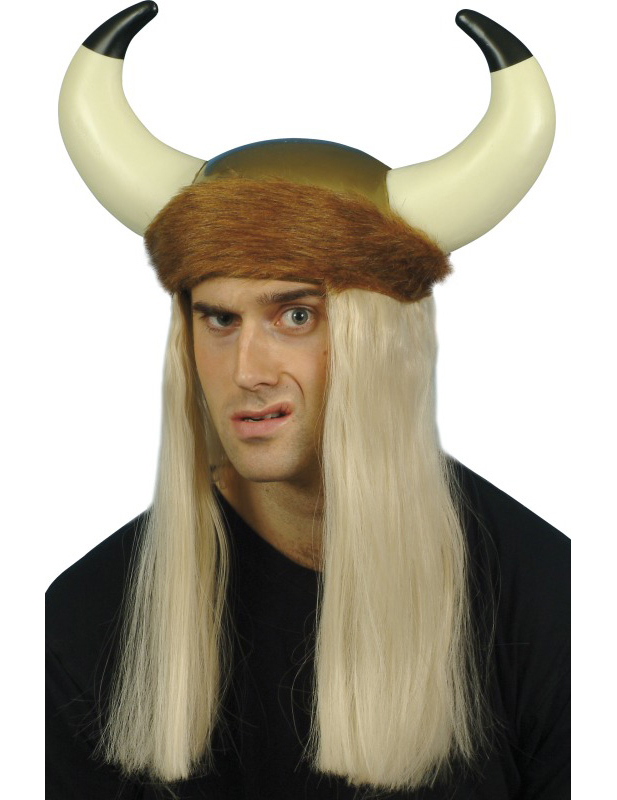 Casque viking avec cheveux blonds adulte