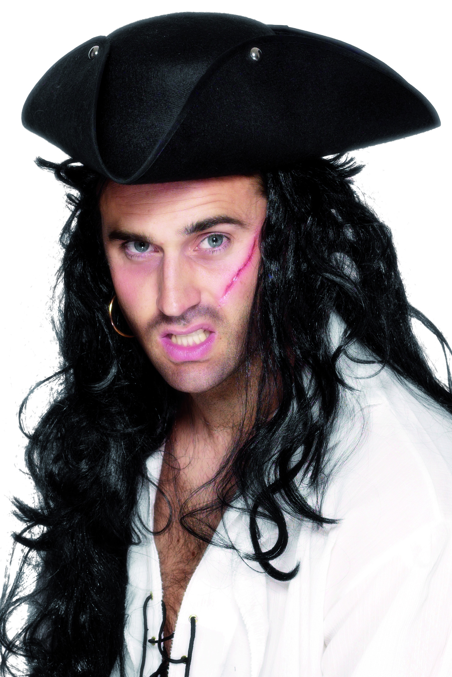 Tricorne pirate noir adulte