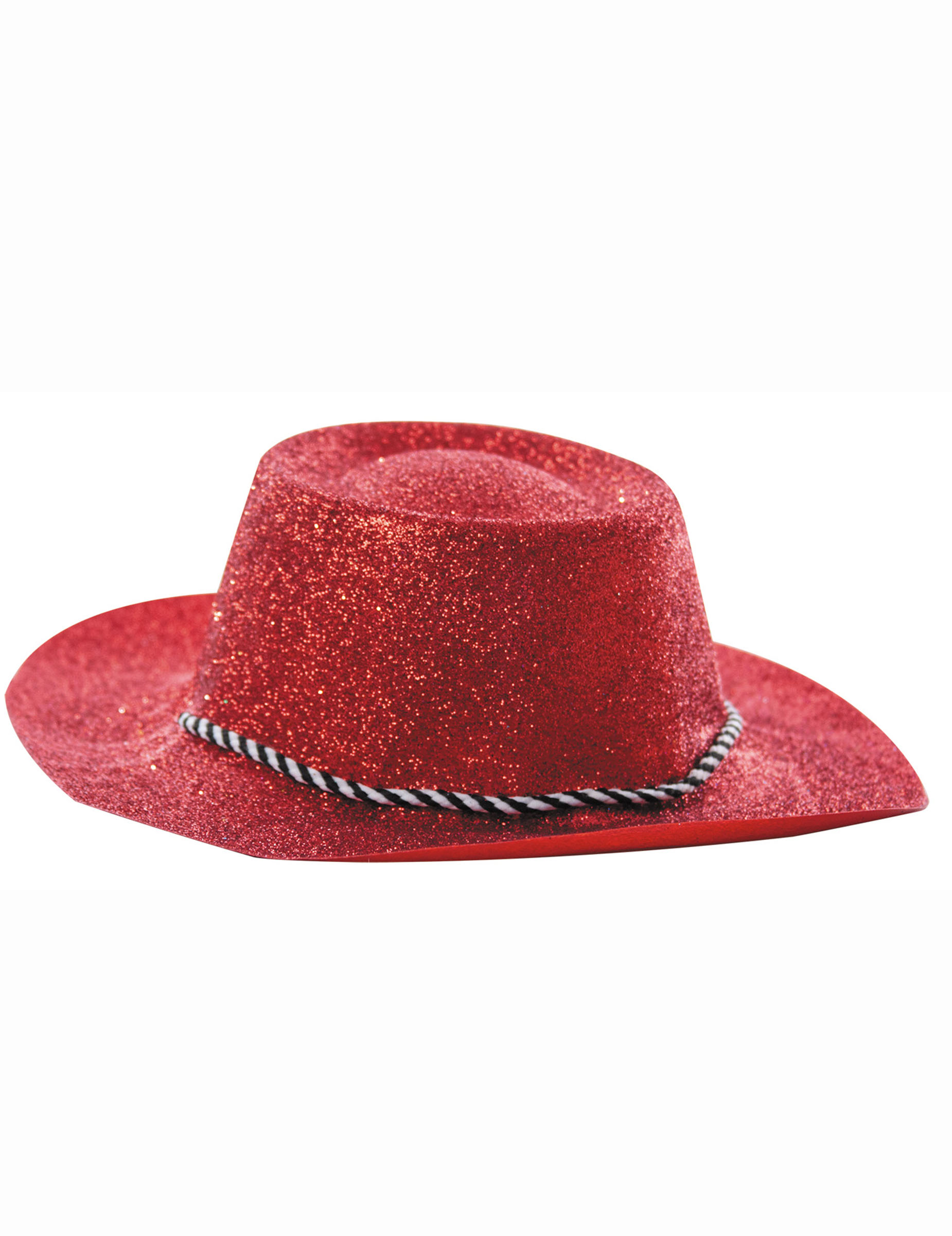 Chapeau cowgirl rouge à paillettes adulte