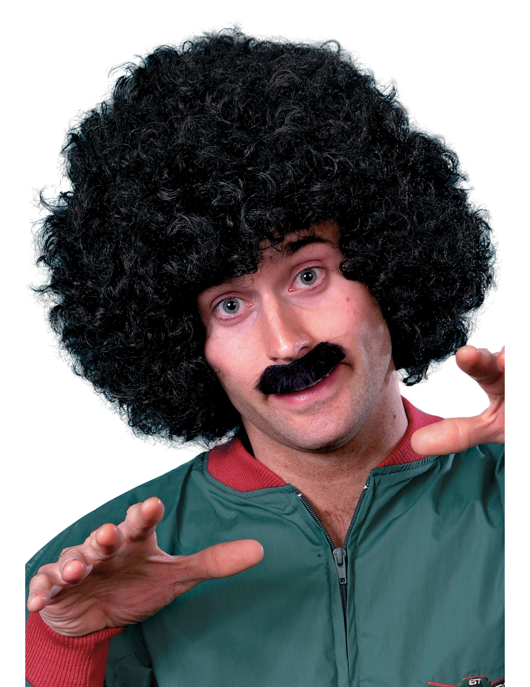 Perruque et moustache noires homme