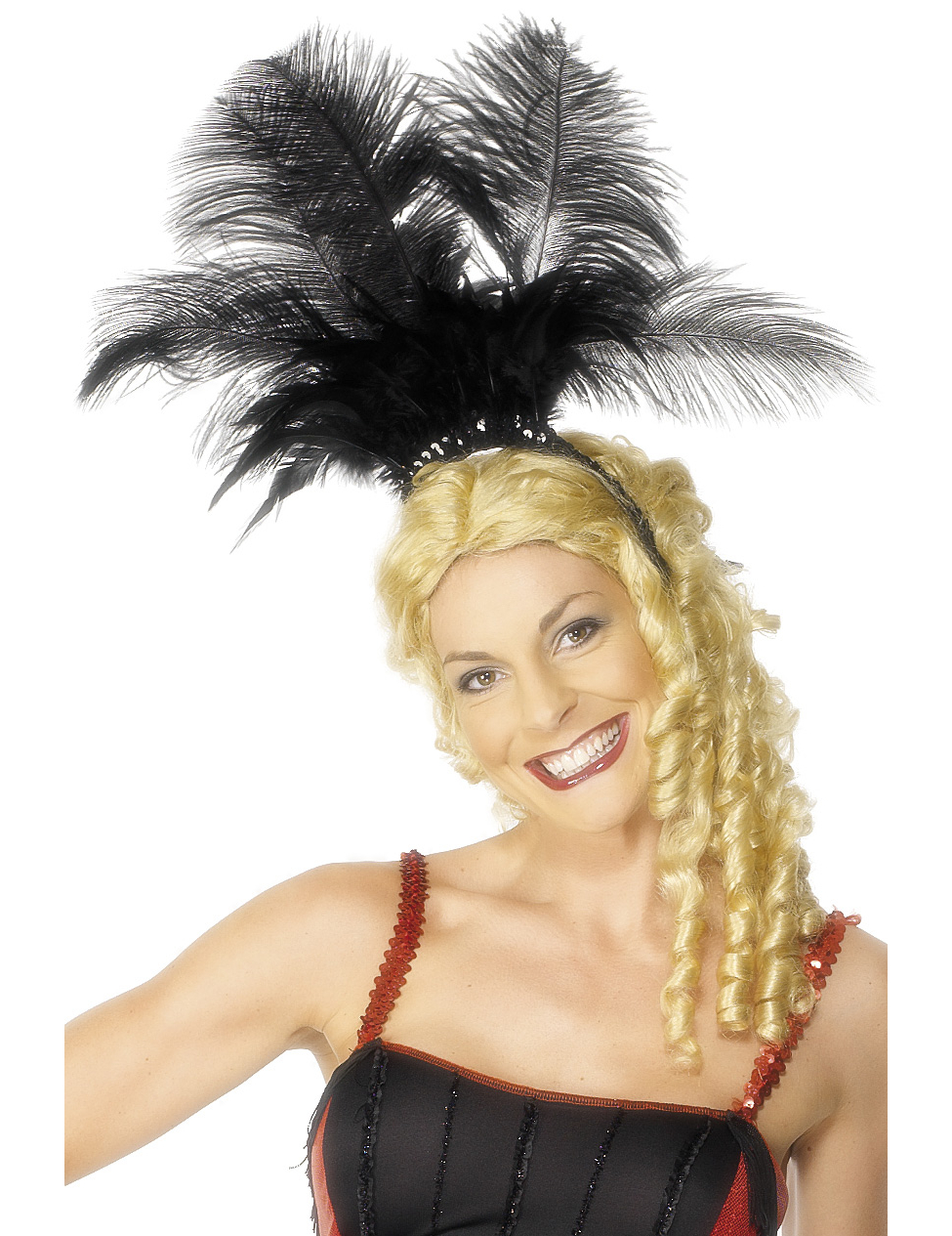 Serre-tête plume noir femme