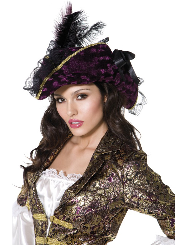 Chapeau violet pirate femme