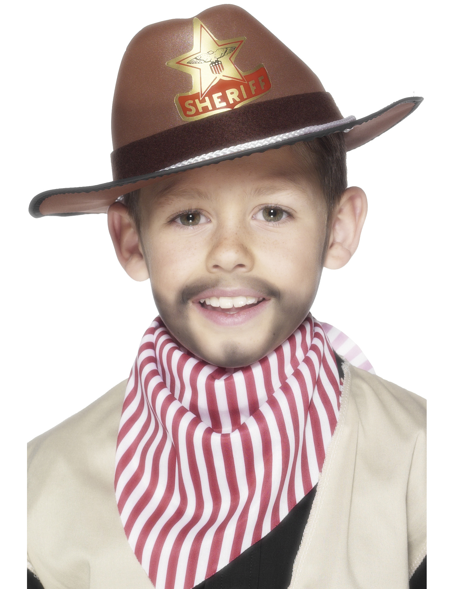 Chapeau shériff marron garçon