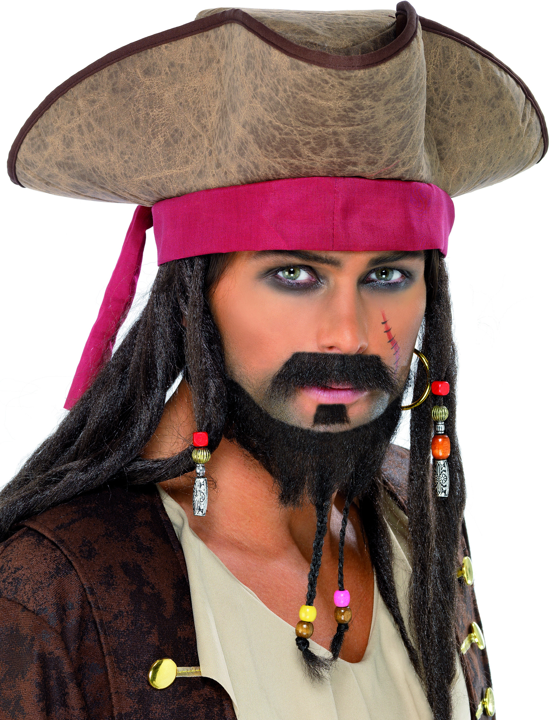 Moustache et barbe pirate adulte