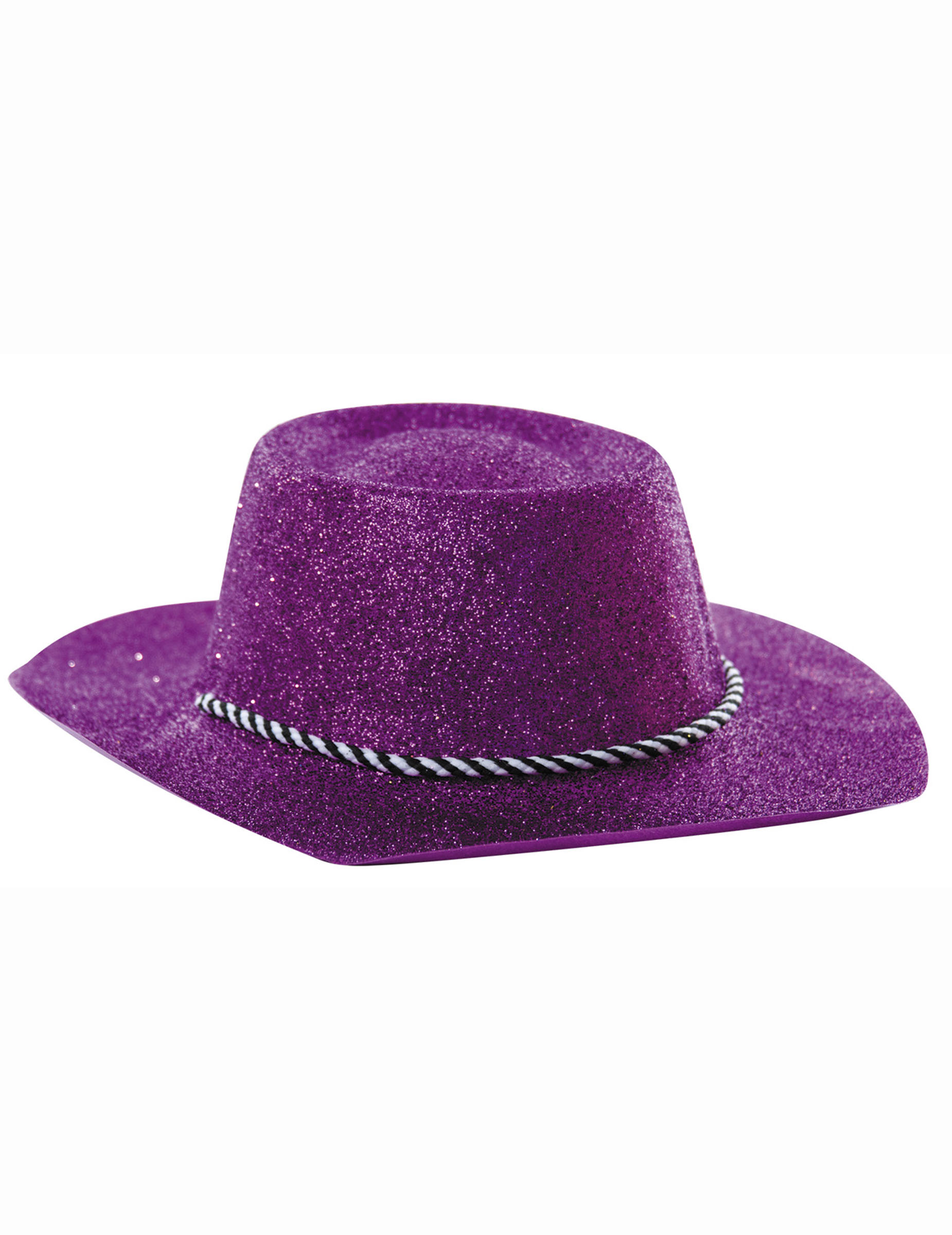 Chapeau cowgirl violet à paillettes adulte