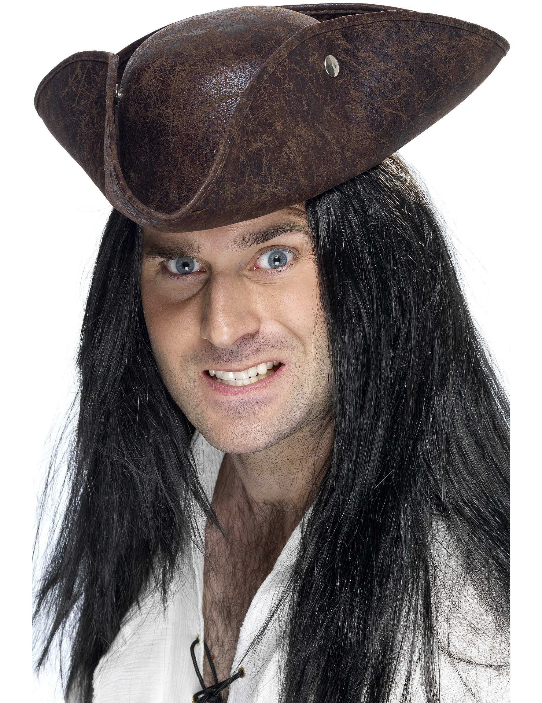 Tricorne pirate marron adulte
