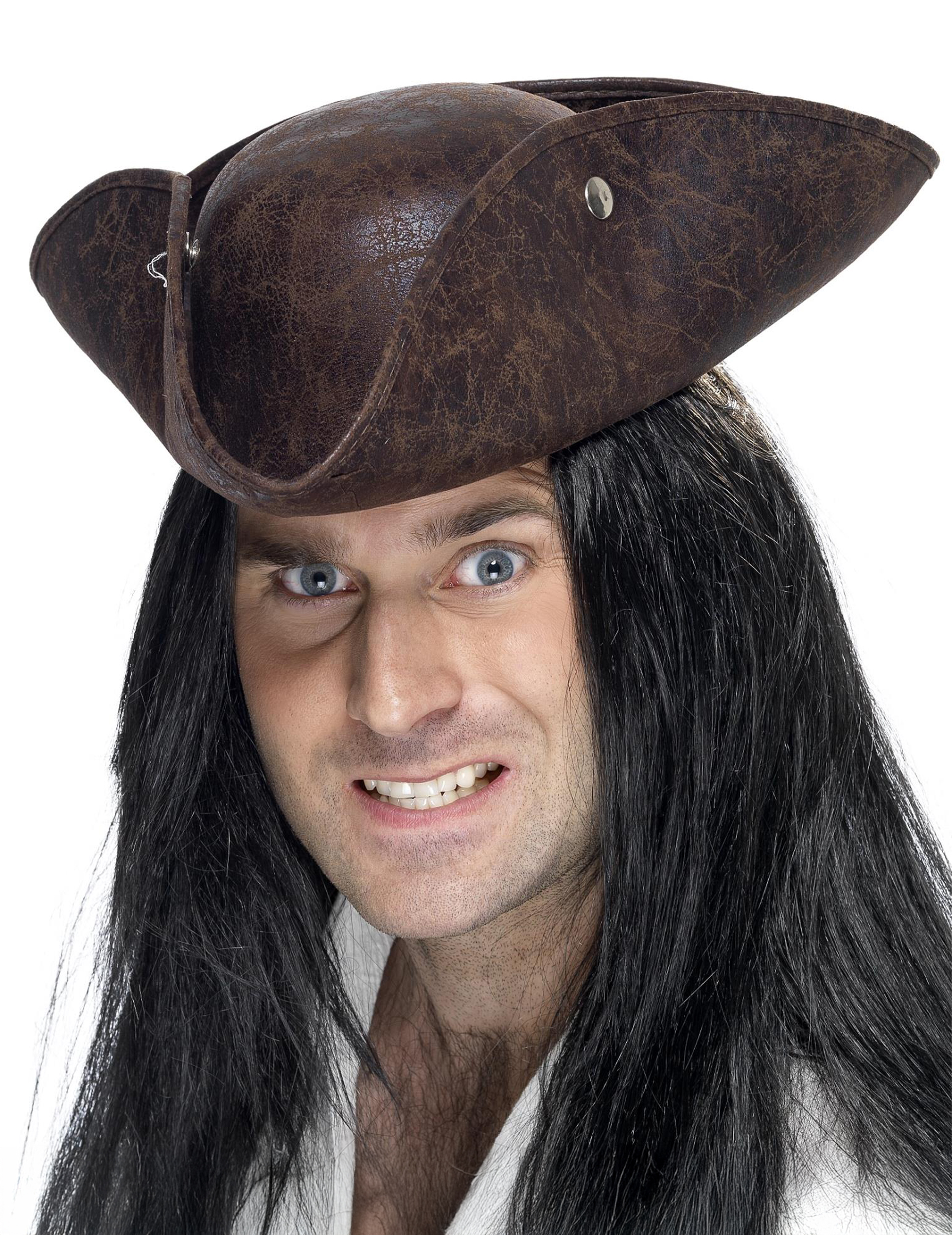 Tricorne pirate marron adulte