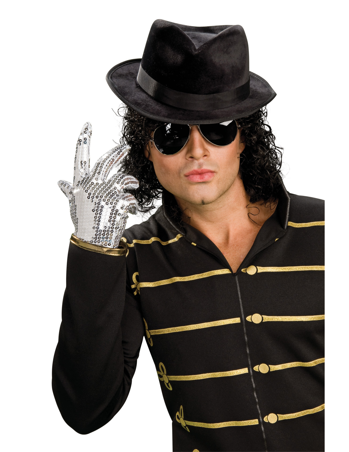 Gant sequin argent Michaël Jackson adulte