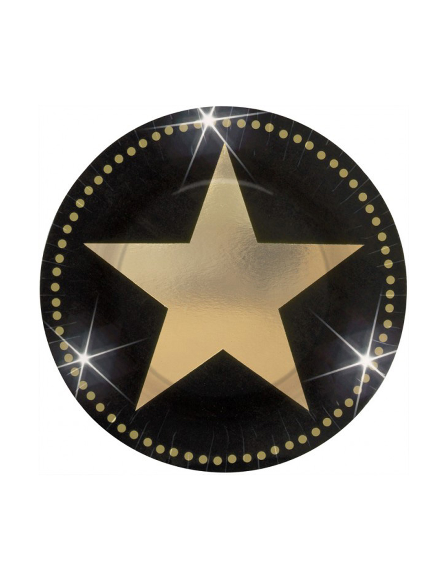 8 Assiettes étoiles dorées