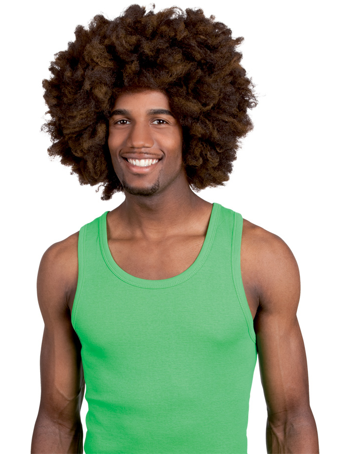 Perruque Afro super luxe brun homme