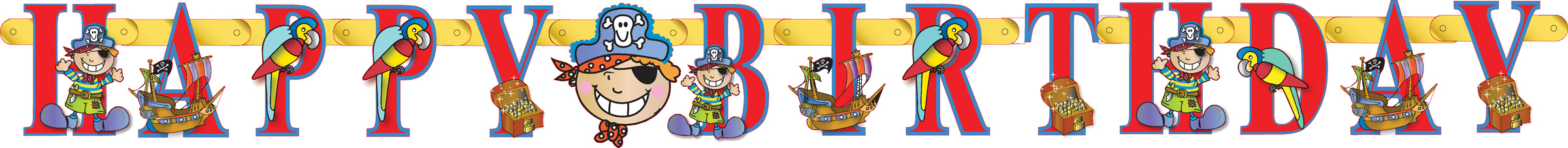 Bannière happy birthday pirate