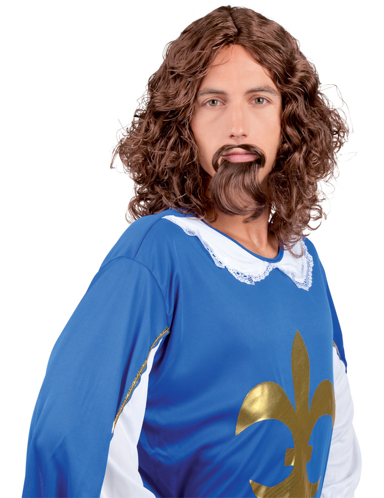 Perruque et moustache Mousquetaire homme