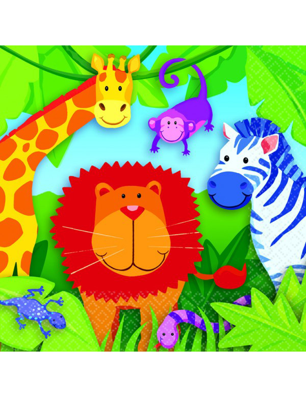 16 Serviettes en papier Jungle  33 x 33 cm