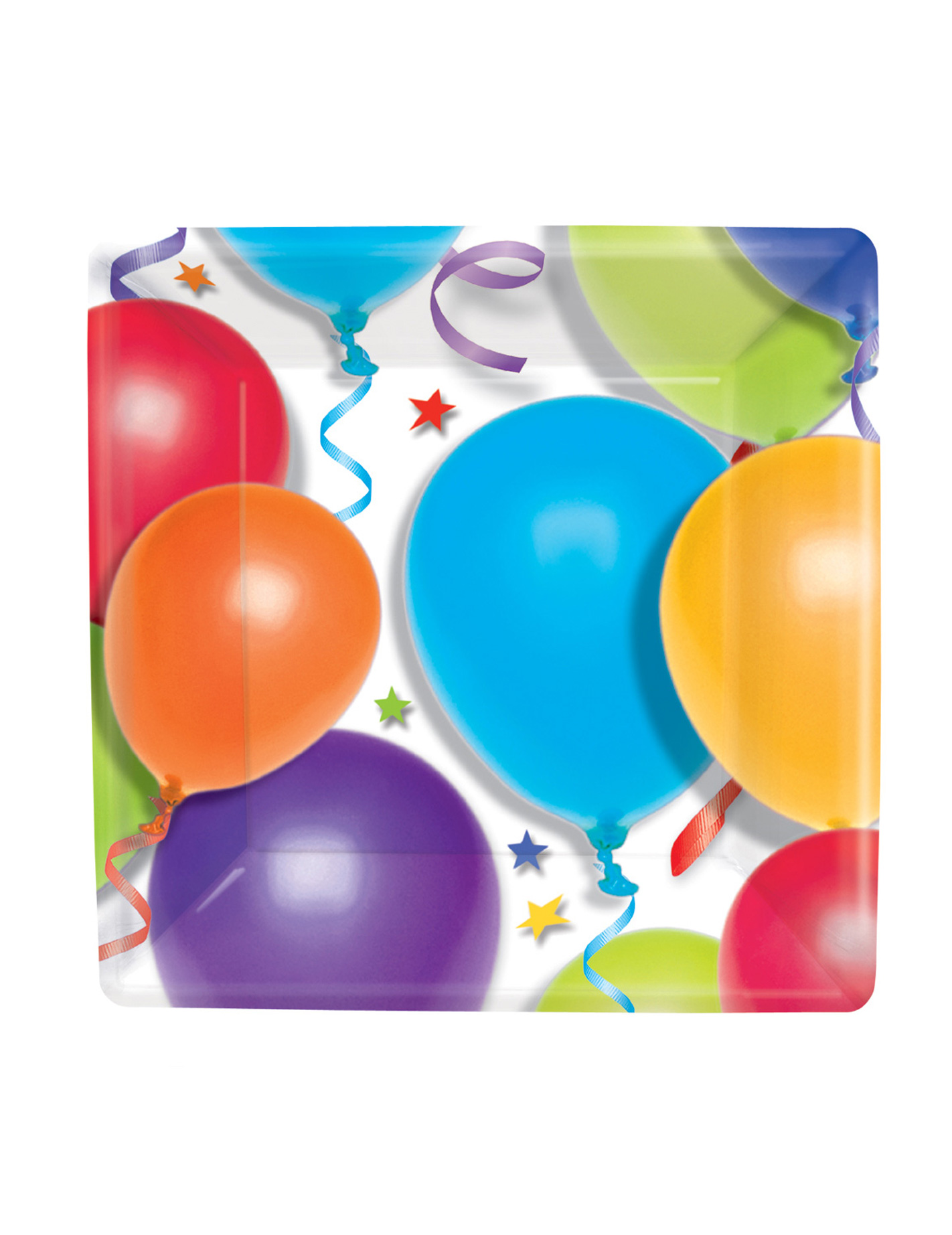 8 Assiettes carrées ballons