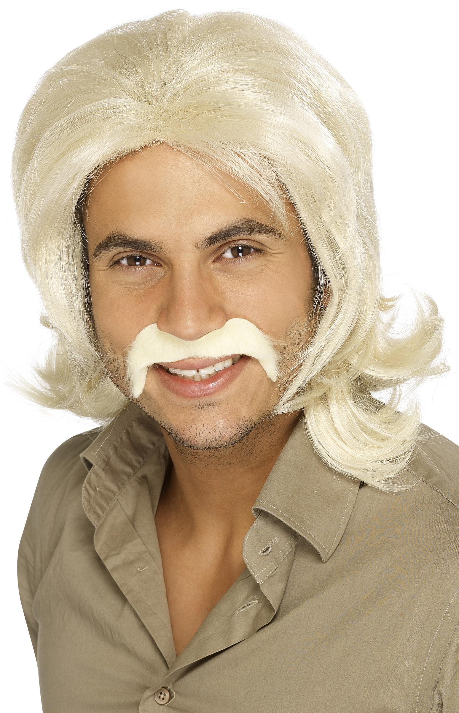 Perruque années 70 blonde homme