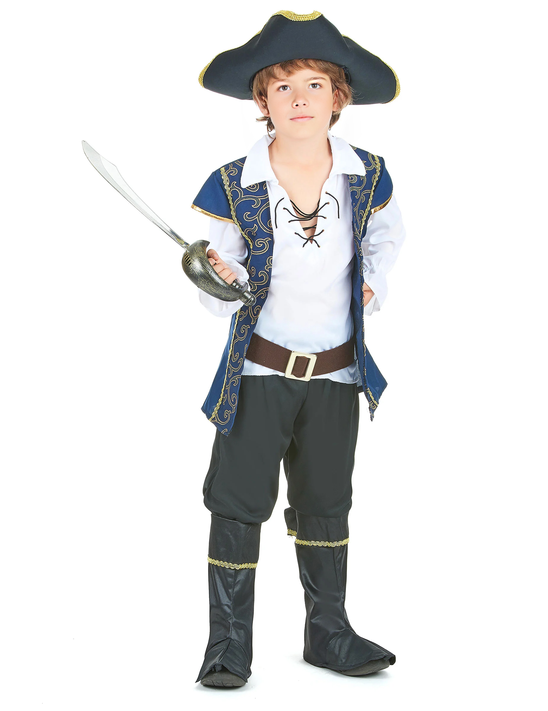 Déguisement pirate bleu et blanc garçon
