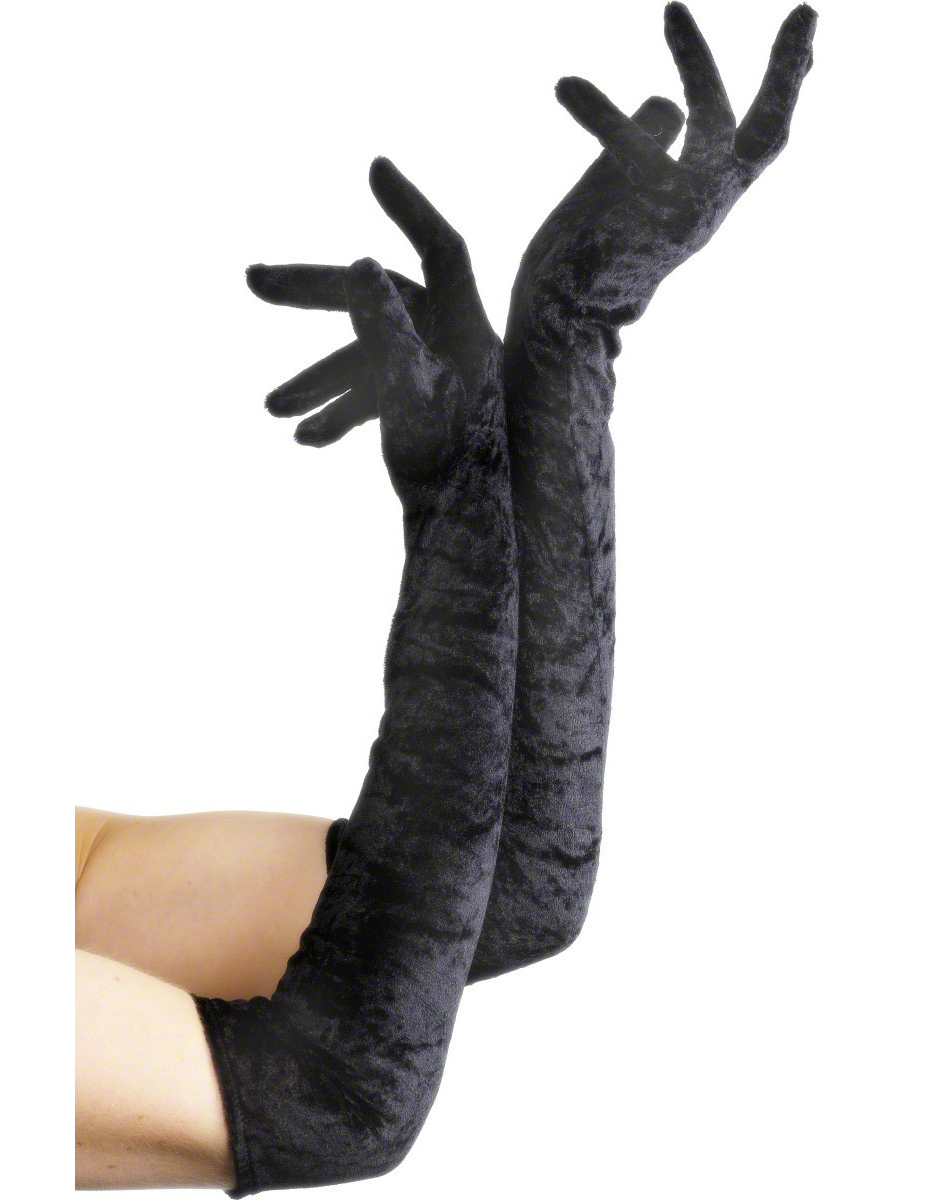 Gants longs noirs femme