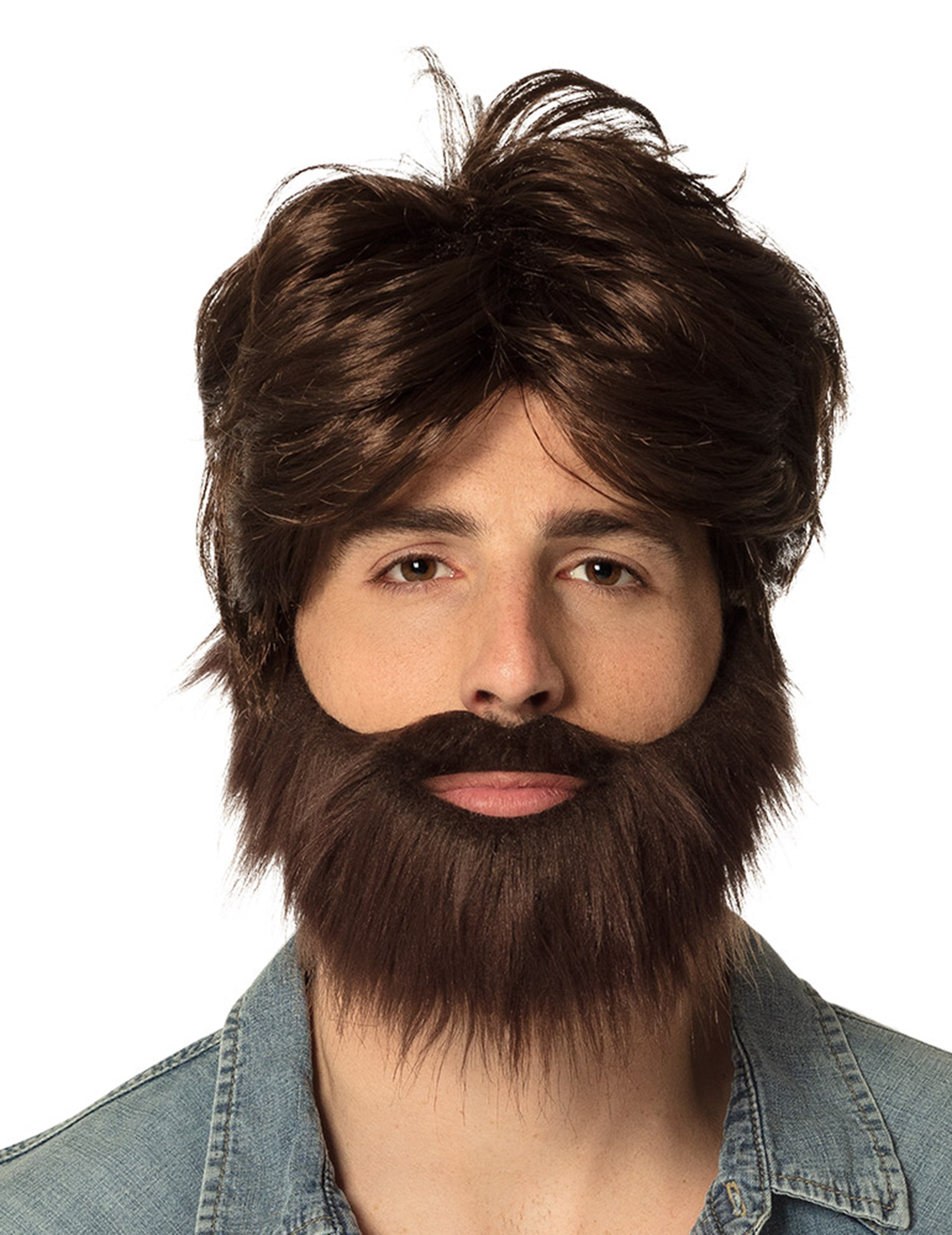 Perruque Dude avec barbe et moustache Adulte