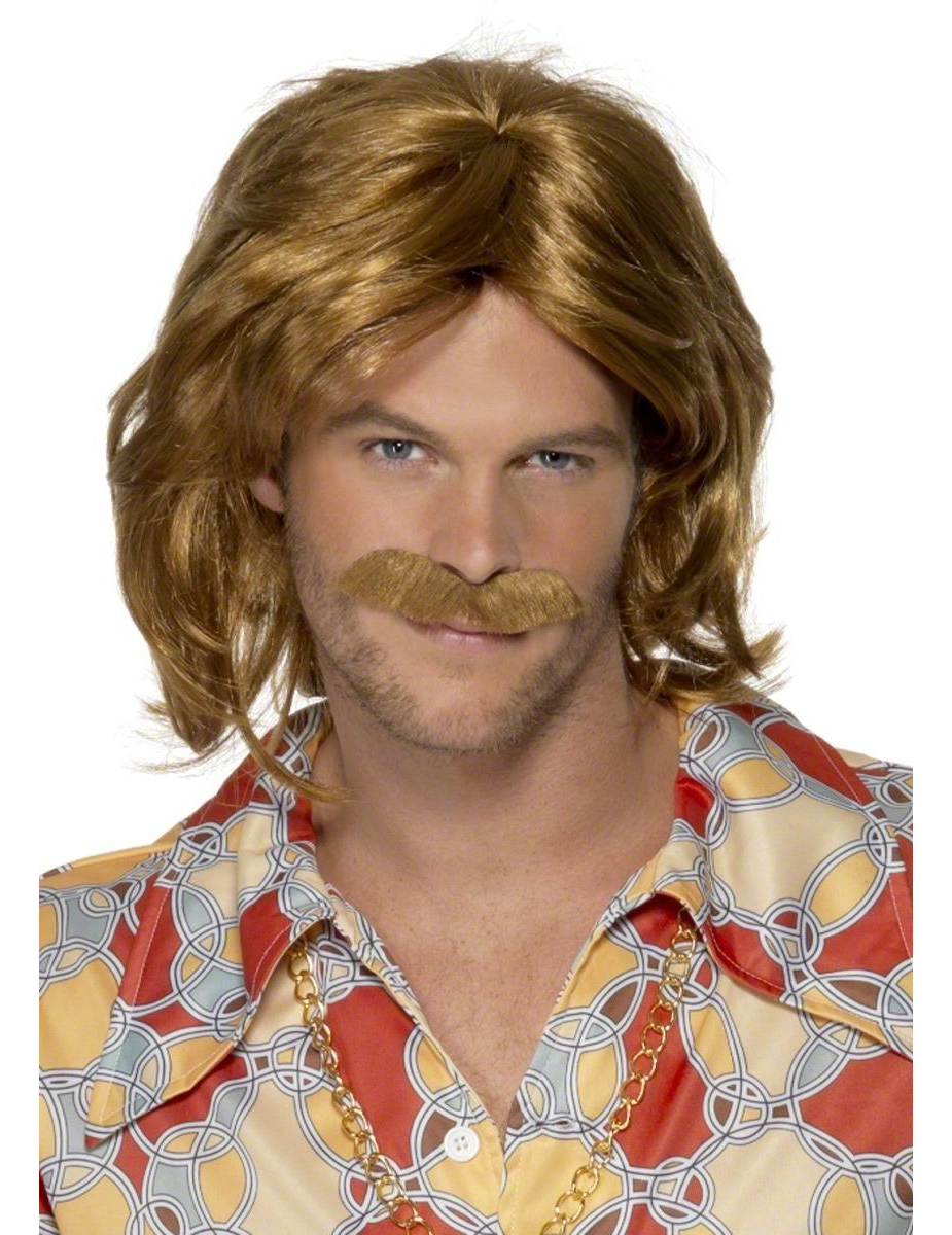 Perruque et moustache rétro homme