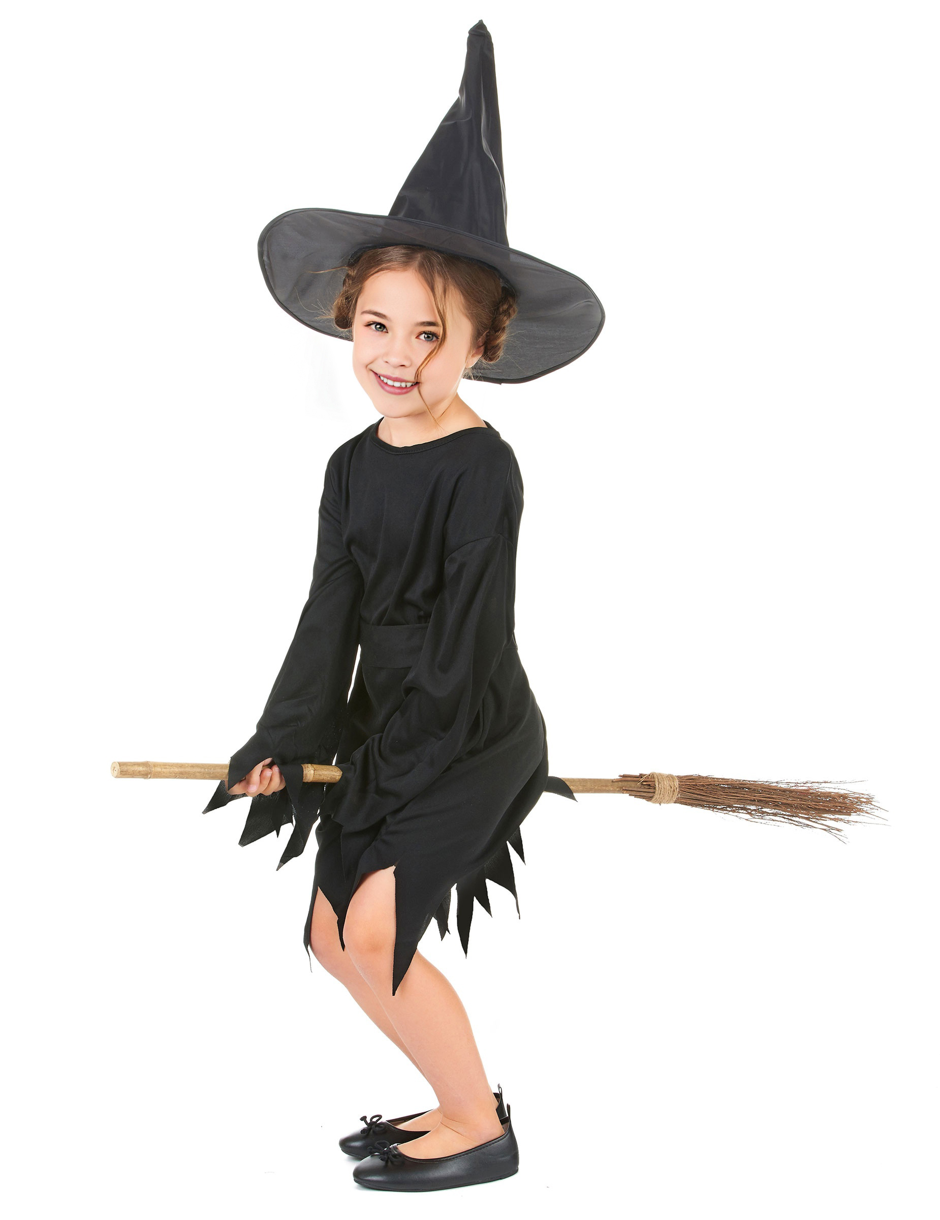 Déguisement noir de sorcière fille Halloween