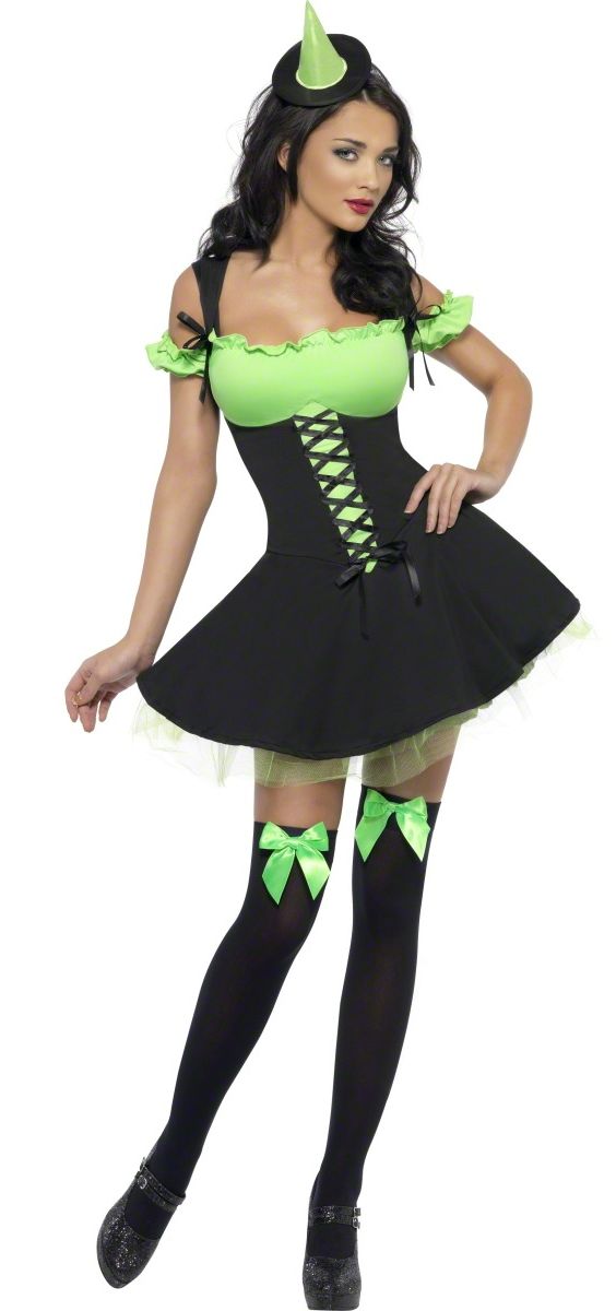 Déguisement sorcière sexy verte femme Halloween