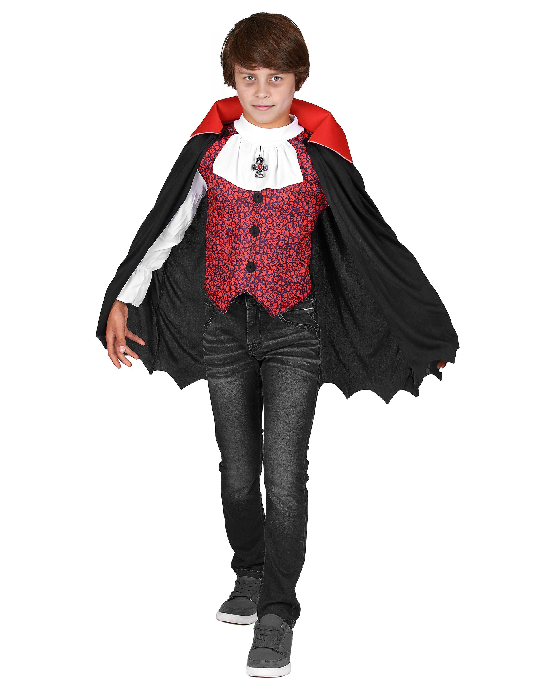 Déguisement vampire garçon rouge Halloween