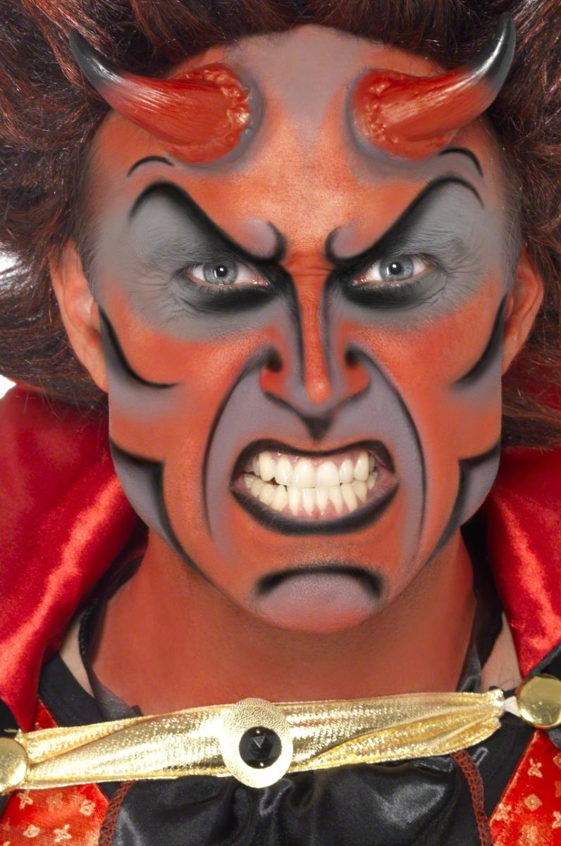 Kit maquillage démon avec cornes adulte Halloween