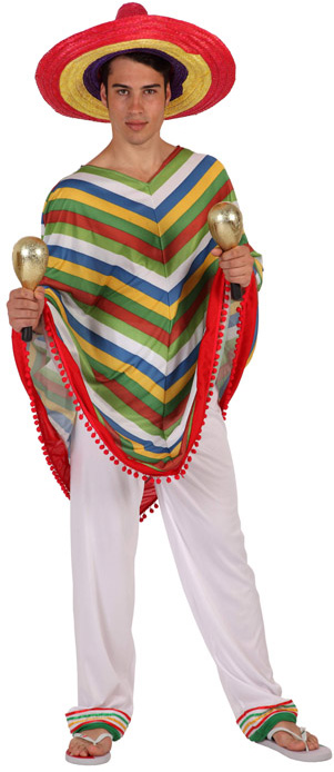 Déguisement mexicain rayé homme