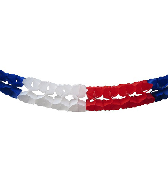 Guirlande extra tricolore France 6 mètres