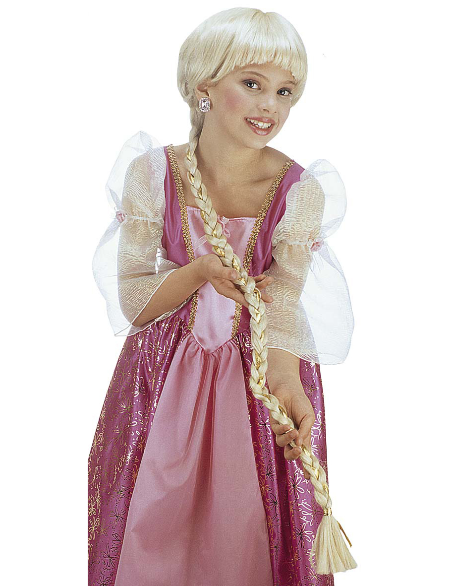 Perruque longue natte fille