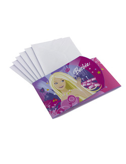 6 Cartons d'invitations Barbie