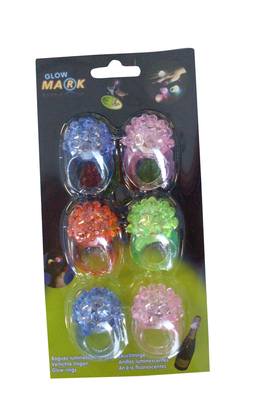 6 Bagues lumineuses fille
