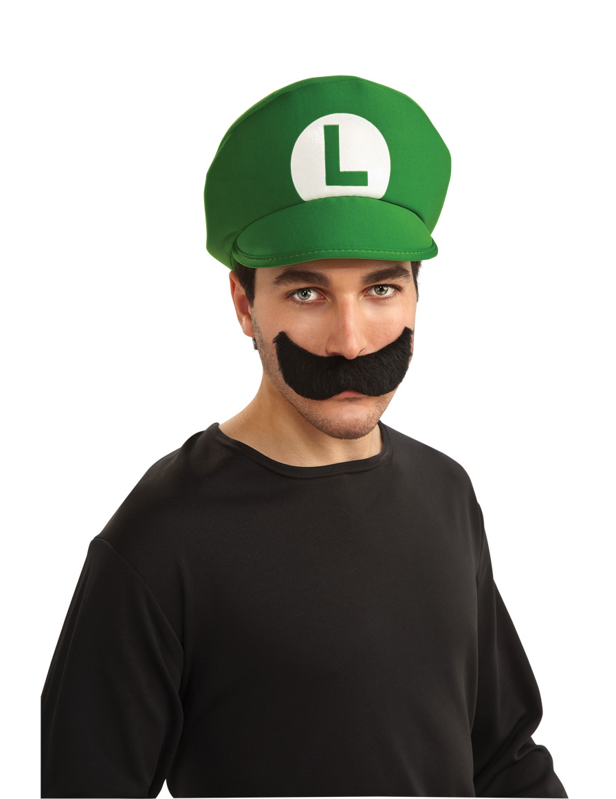 Casquette verte & Moustache Luigi Adulte