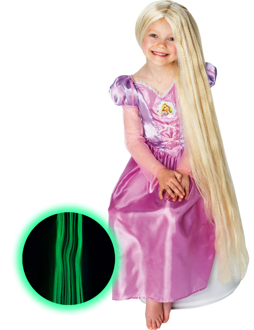 Perruque luminescente princesse Raiponce fille
