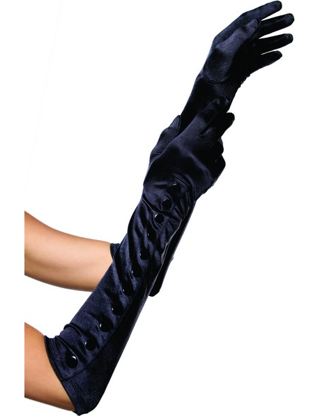 Gants longs noirs femme