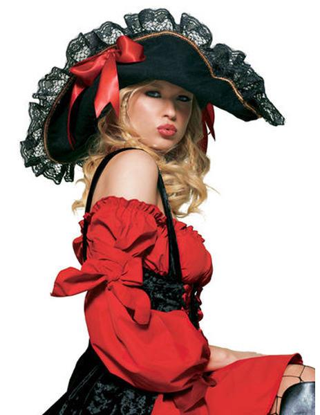Chapeau pirate femme dentelle luxe