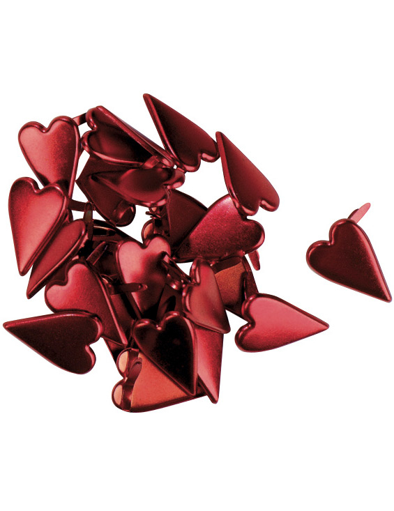 Attaches parisiennes coeurs rouges