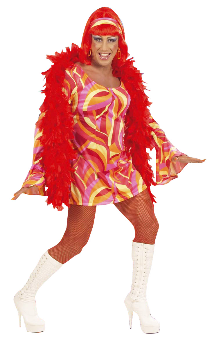 Déguisement Drag Queen disco homme orange