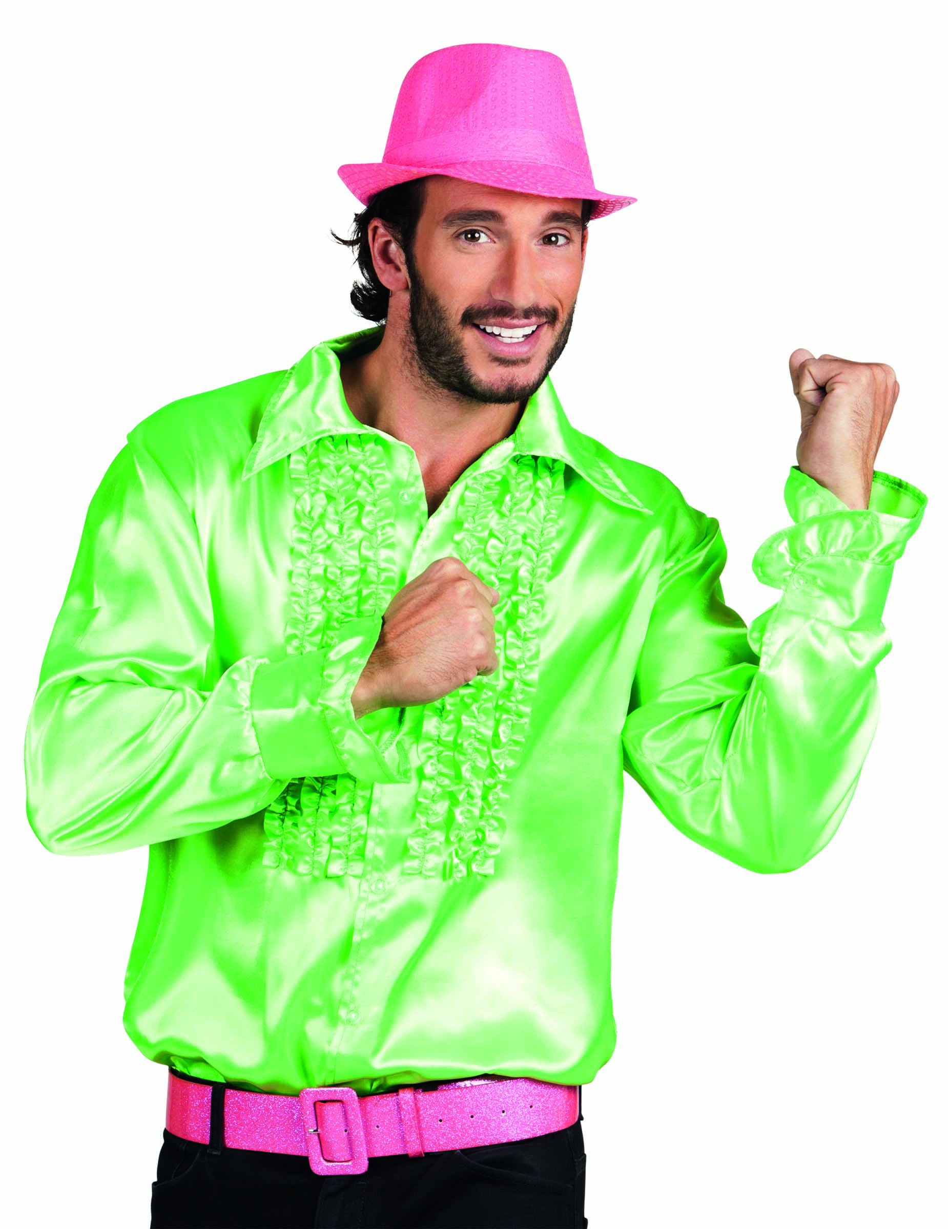 Chemise disco homme verte