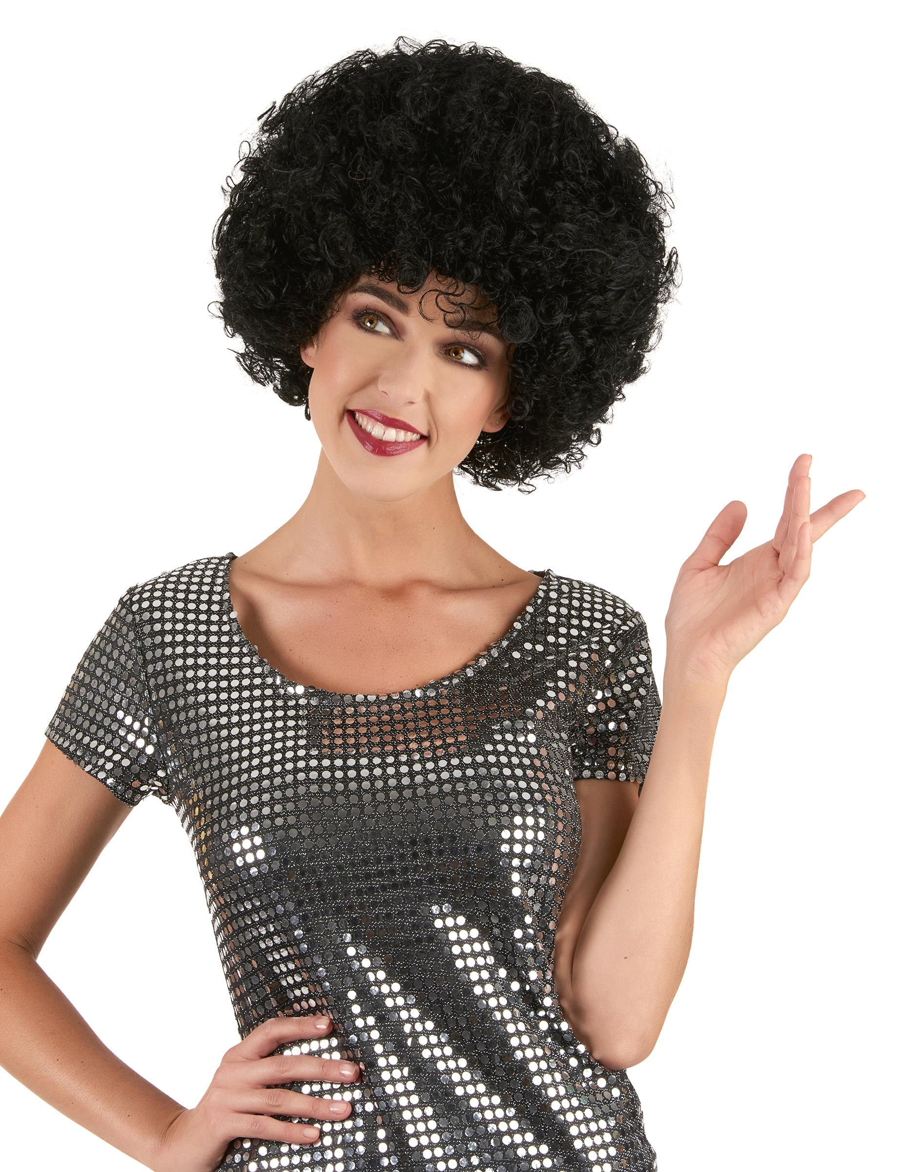 Perruque afro noire confort adulte