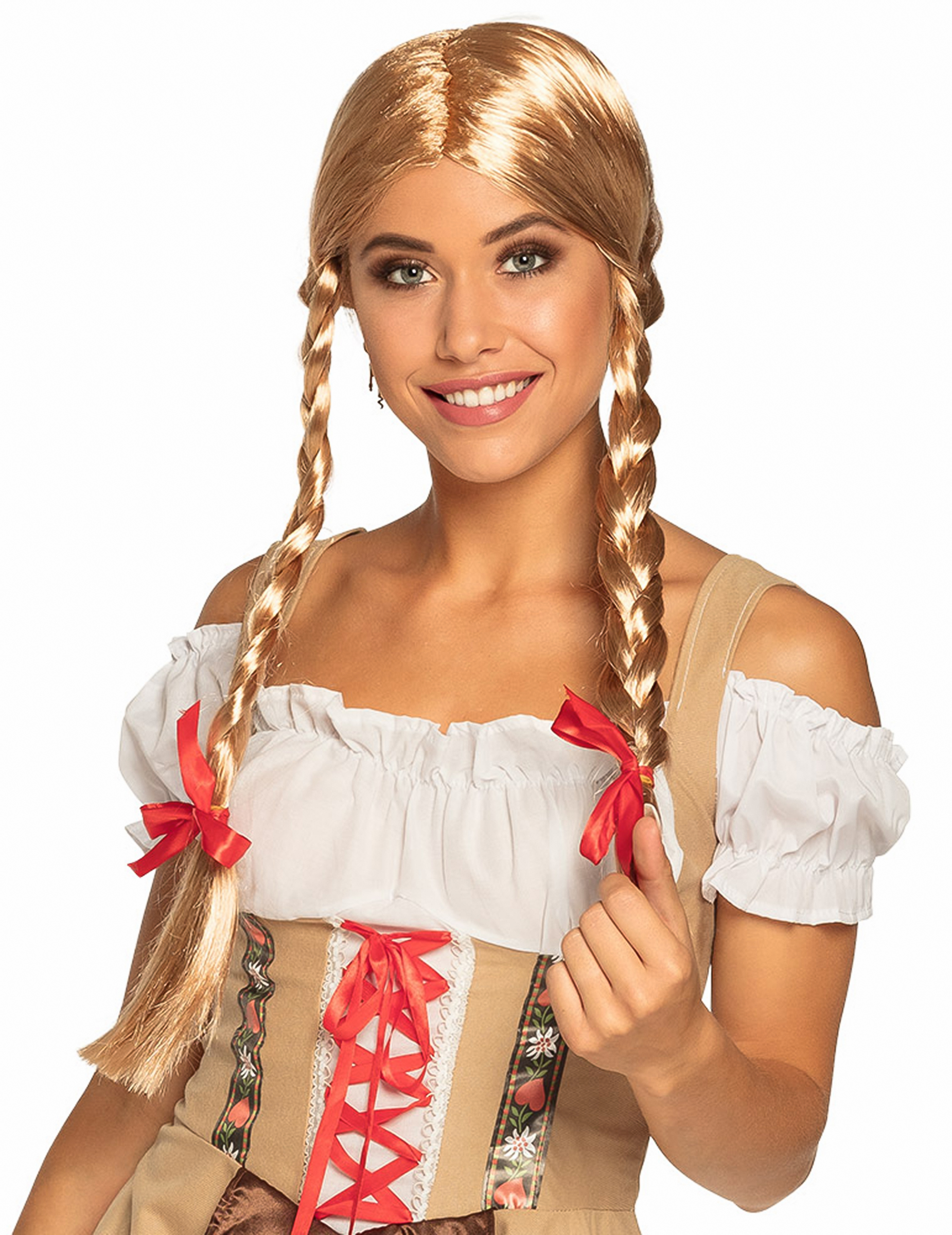 Perruque tressée blonde femme