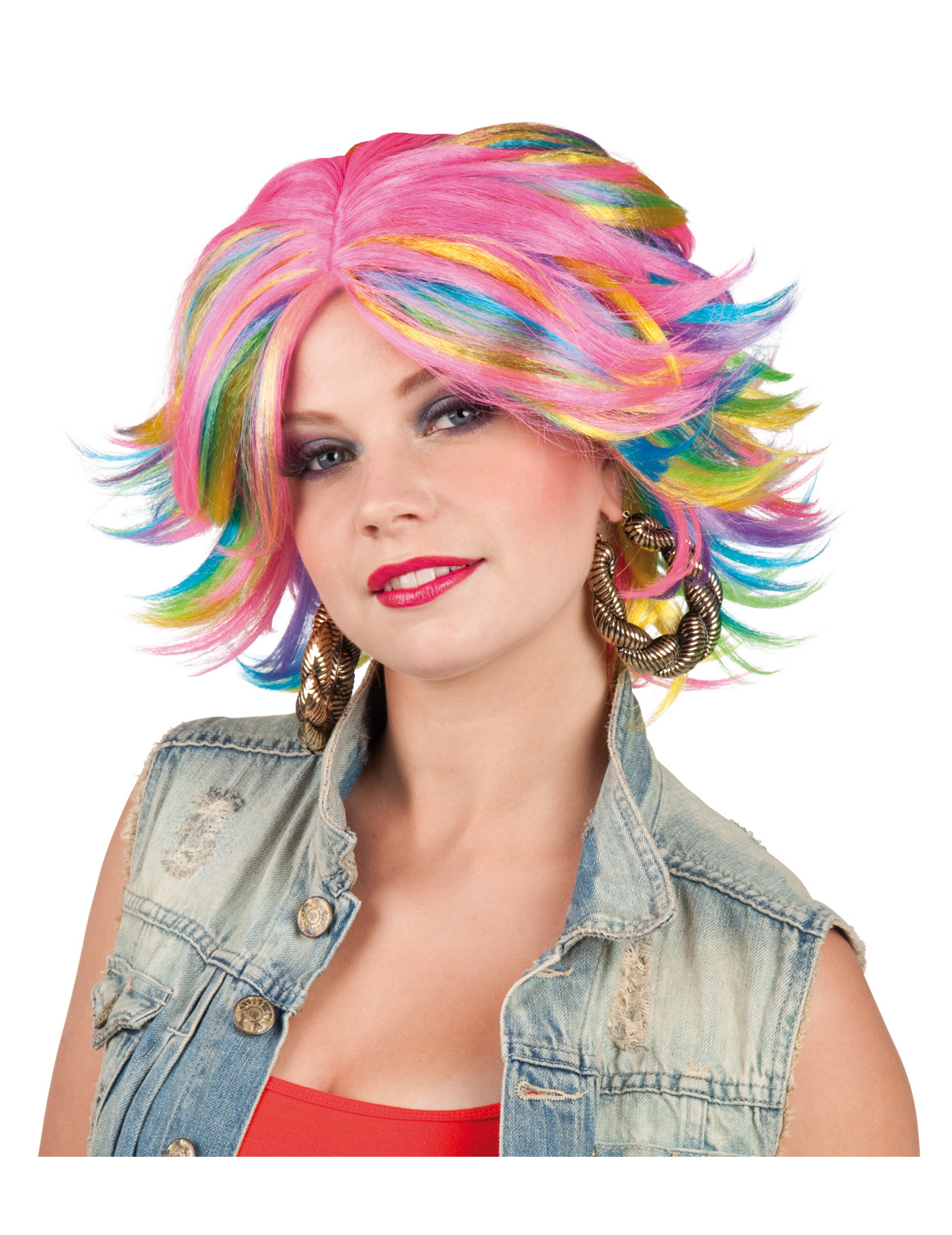 Perruque multicolore femme