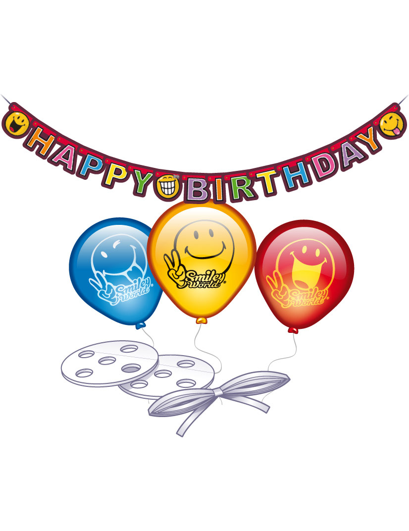 Set Joyeux anniversaire smiley