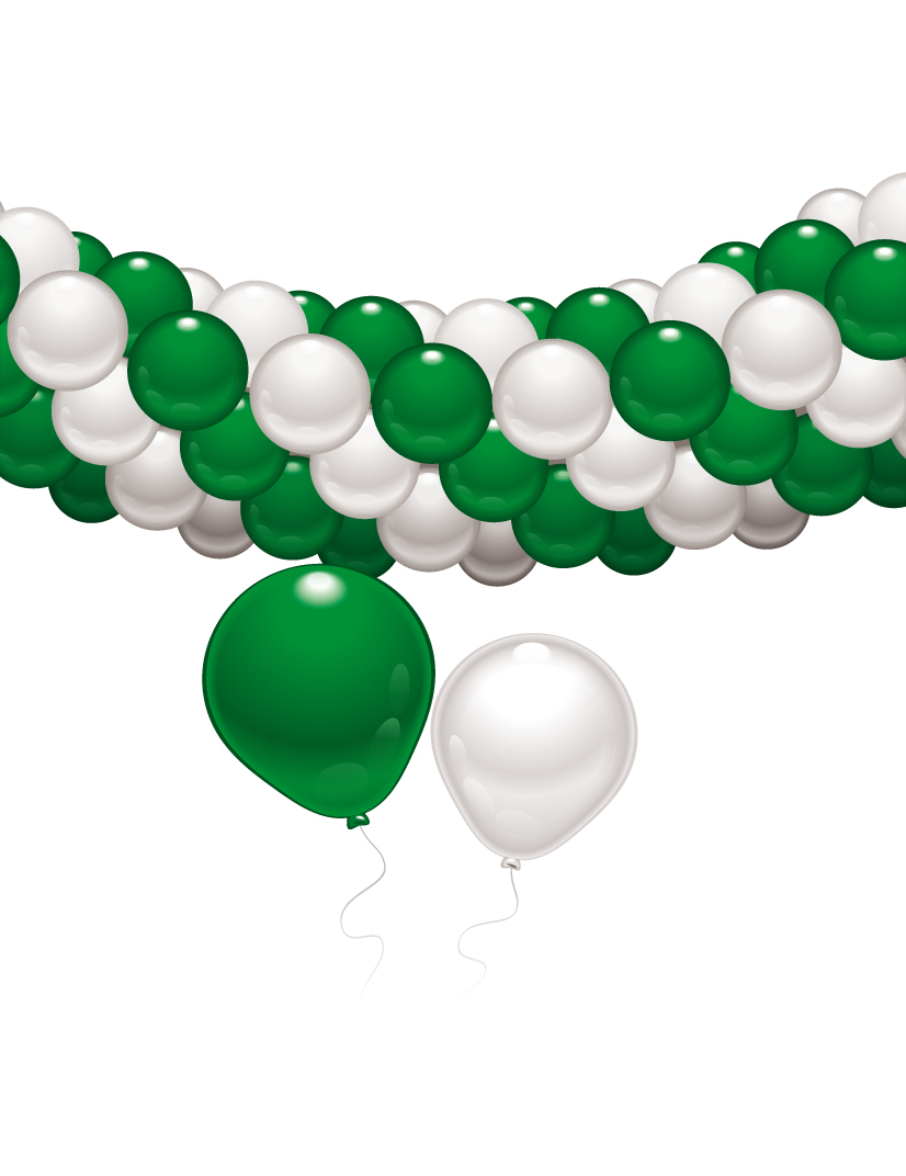 Set de décoration vert et blanc
