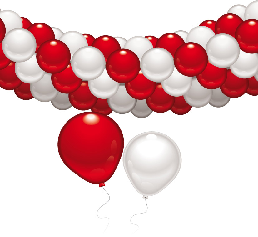 Set de décoration rouge et blanc