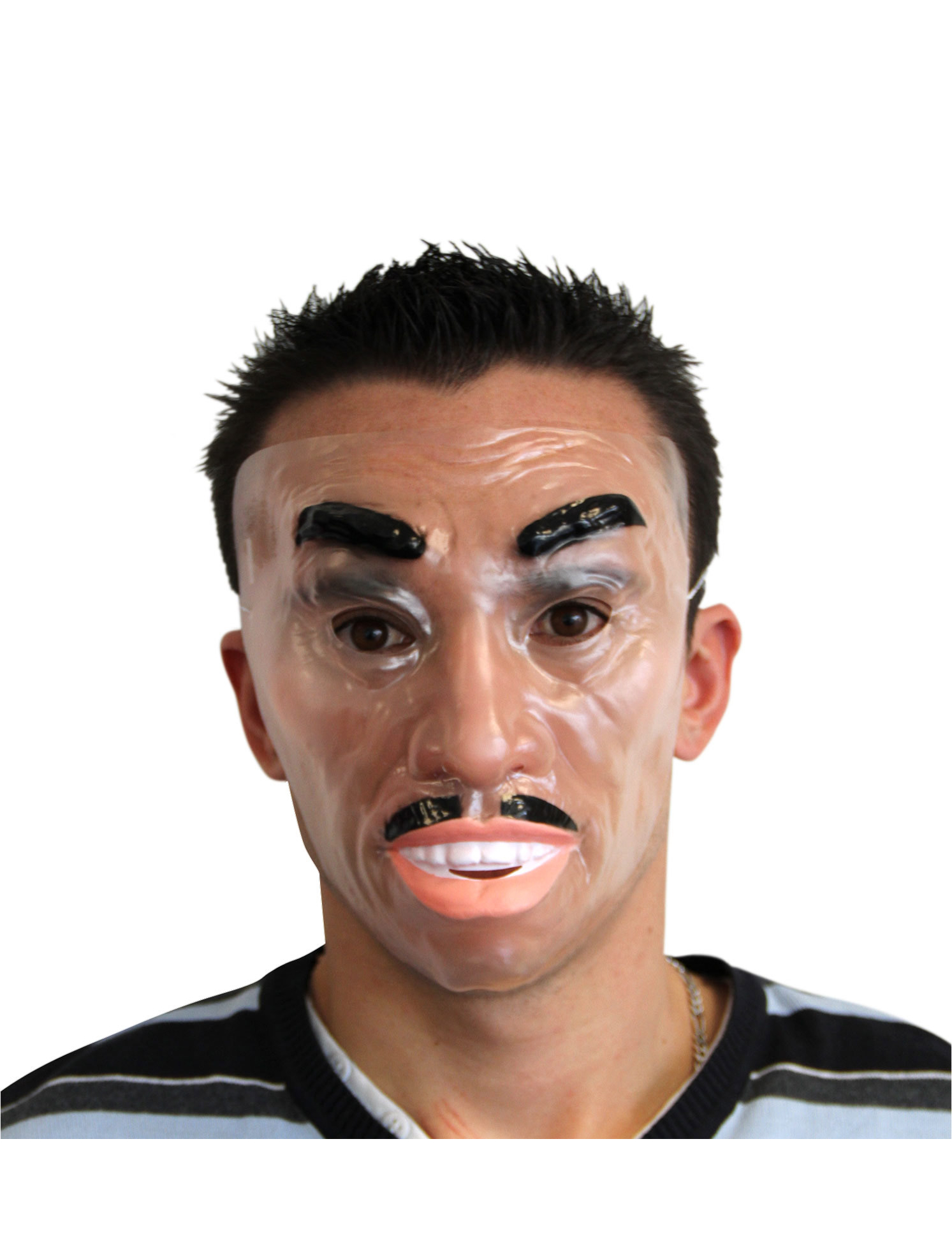 Masque visage homme souriant à moustaches