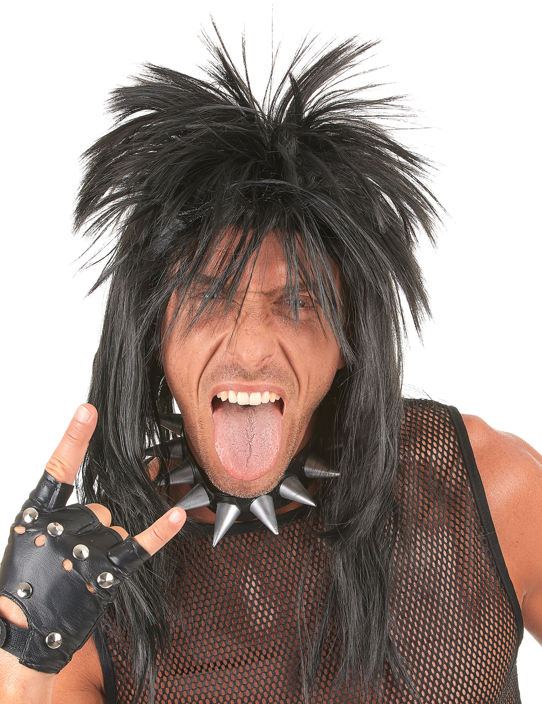 Perruque punk noire adulte