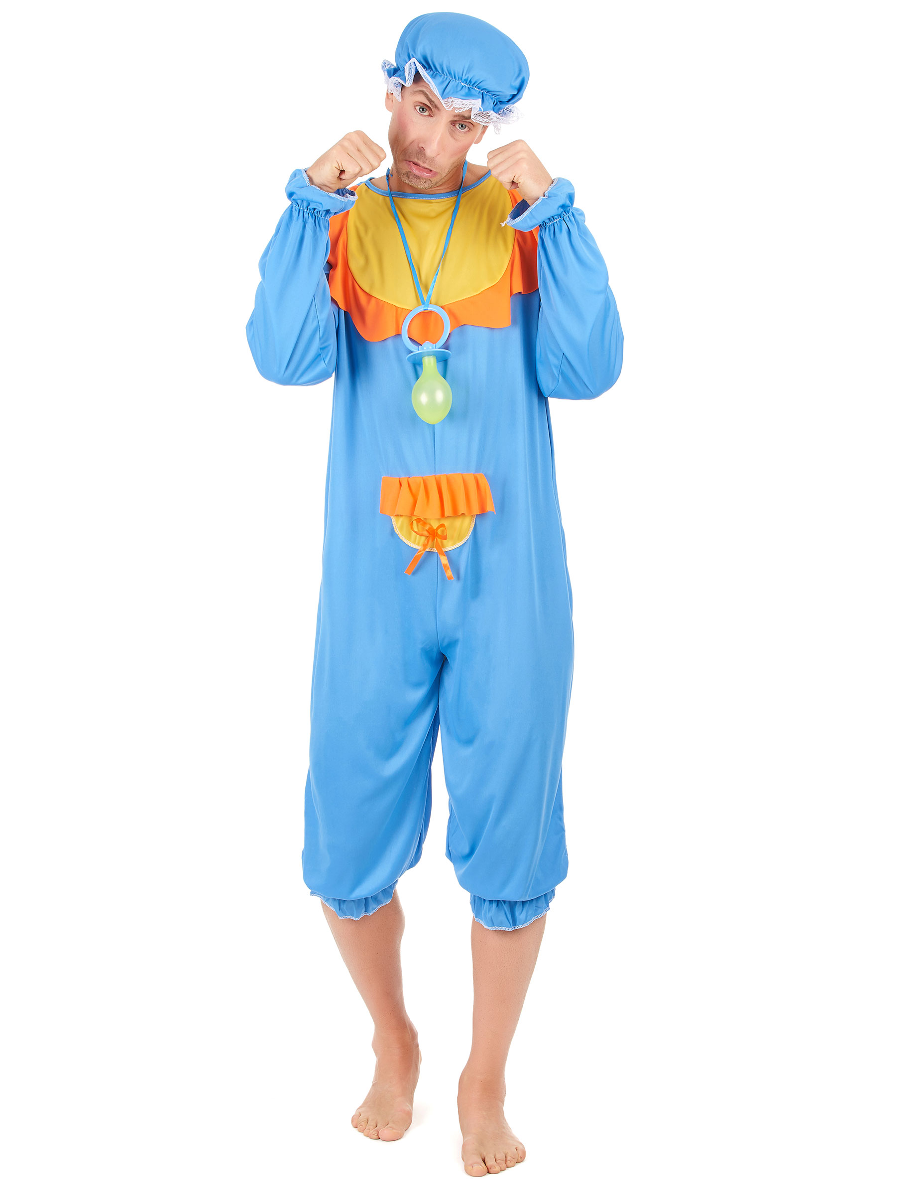 Déguisement bébé bleu et jaune homme