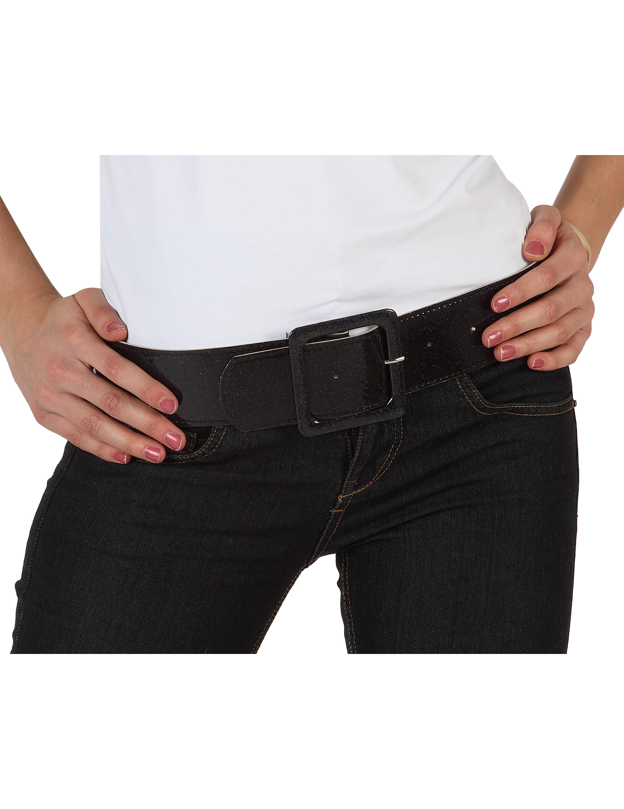 Ceinture brillante noire femme