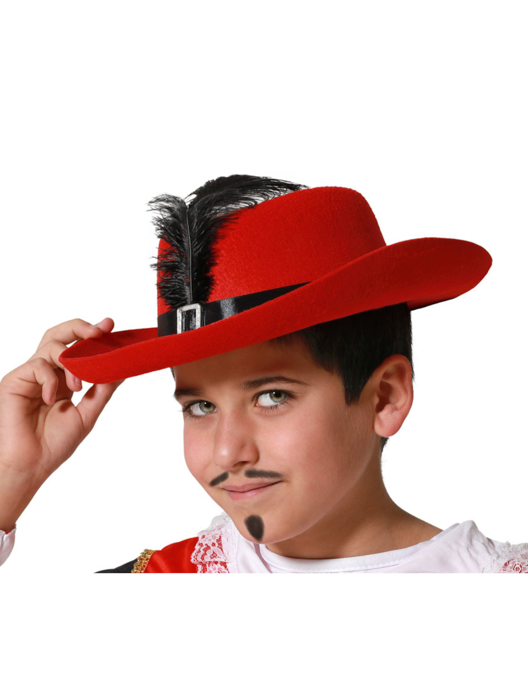Chapeau mousquetaire rouge enfant
